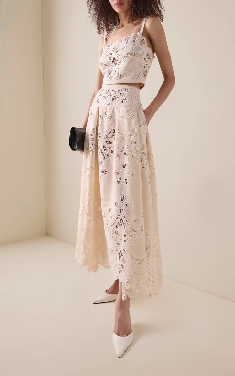 Elie Saab Embroidered Eyelet Crop Top | Thumbnail 3 Elie Saab Embroidered Eyelet Crop Top | Thumbnail 3
