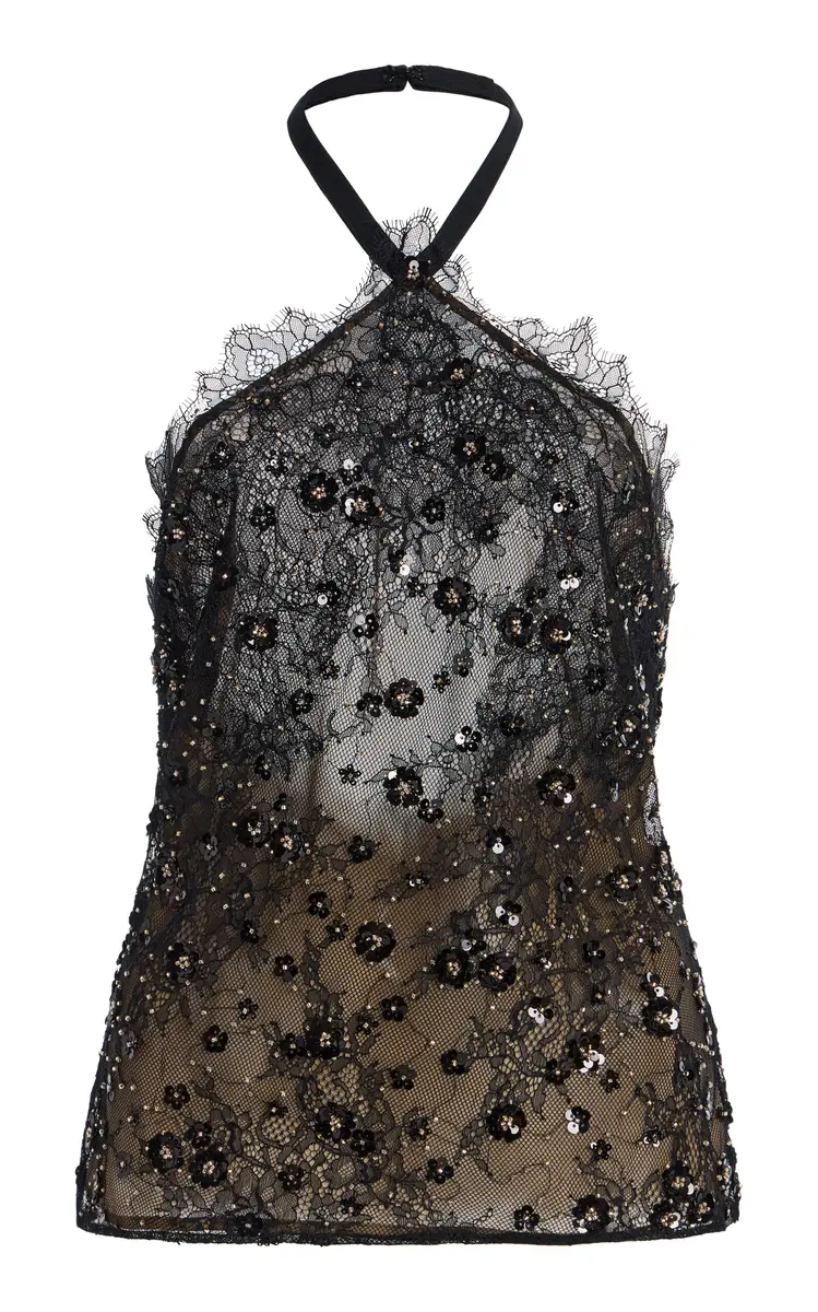 Elie Saab Embellished Lace Halter Top | Thumbnail 4 Elie Saab Embellished Lace Halter Top | Thumbnail 4