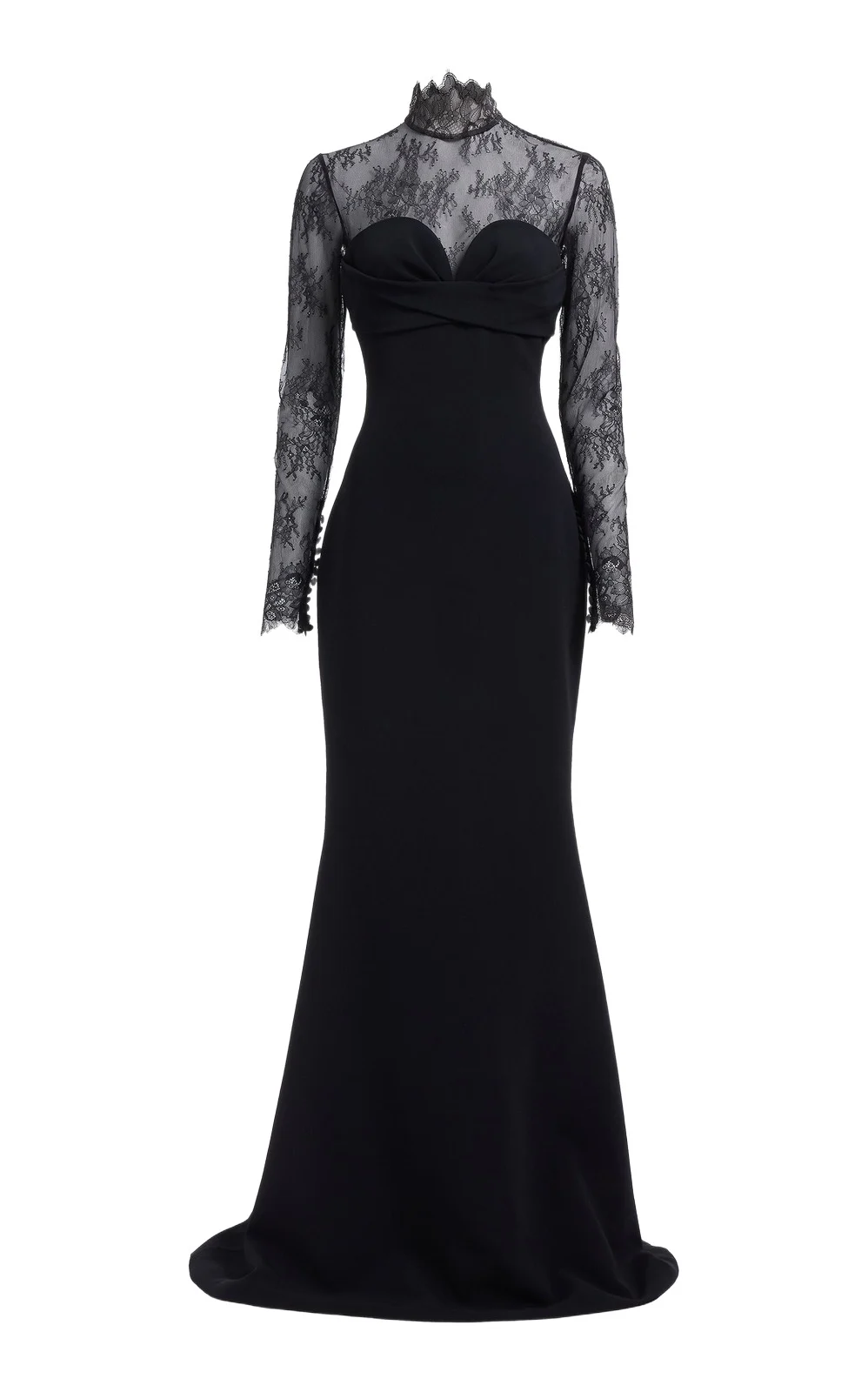 Long-Sleeve Cady-Lace Gown Long-Sleeve Cady-Lace Gown