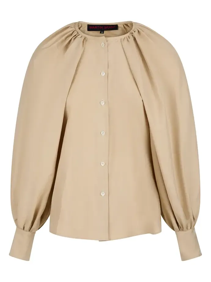 Martin Grant Silk Balloon-Sleeve Blouse