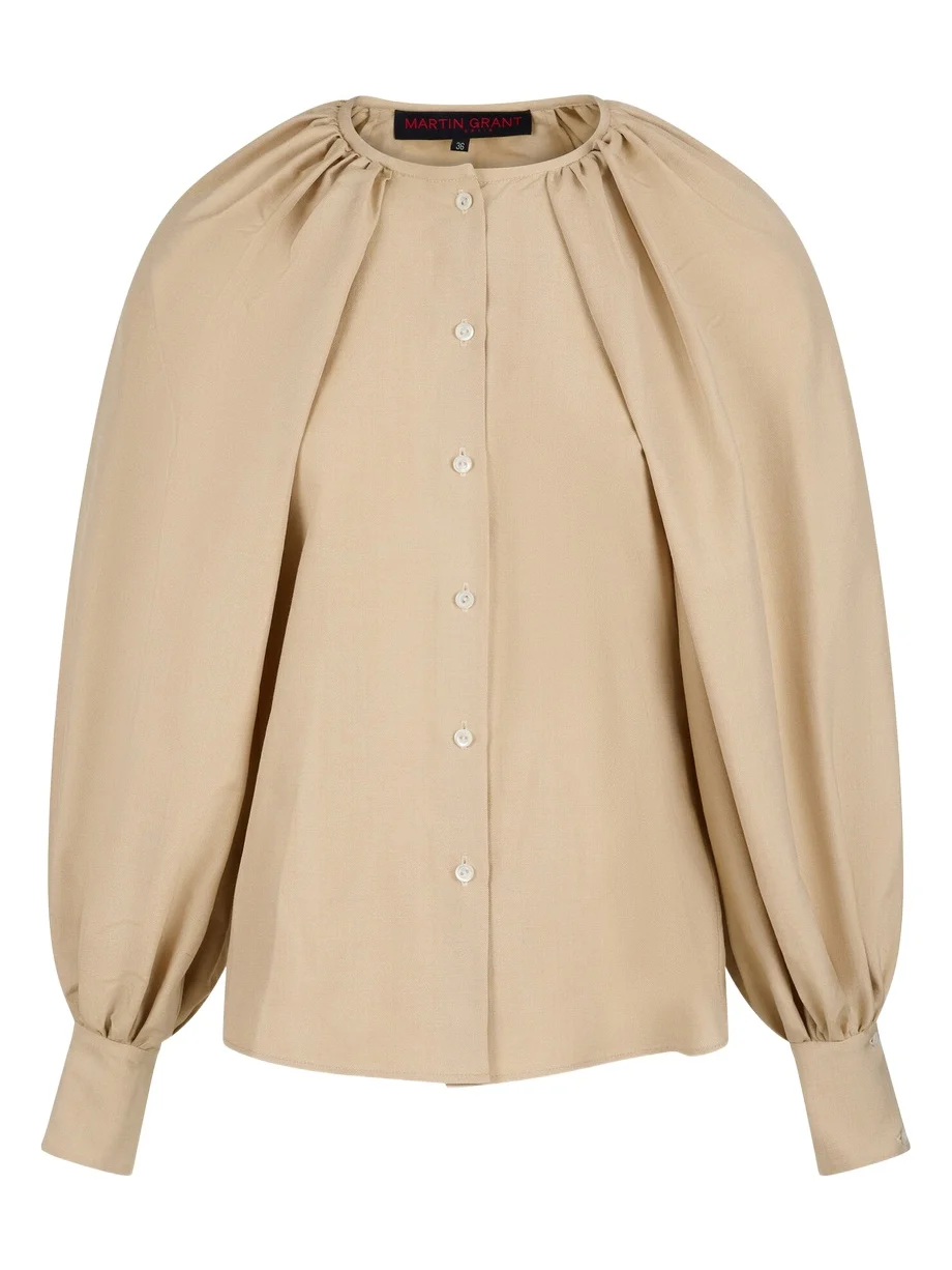 Martin Grant Silk Balloon-Sleeve Blouse