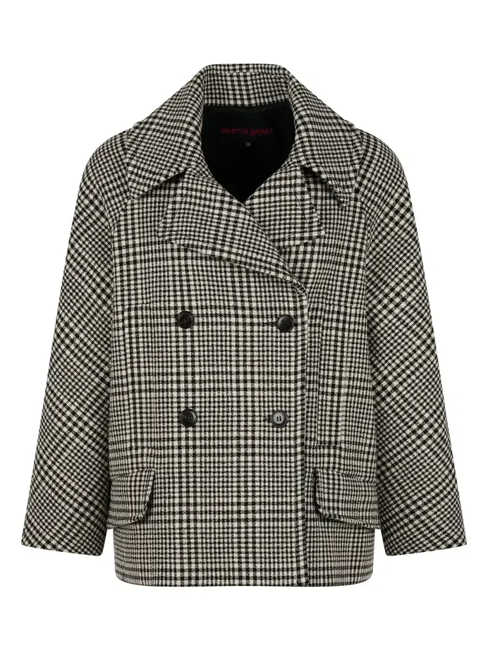 Martin Grant Wool-Blend A-Line Pea Jacket
