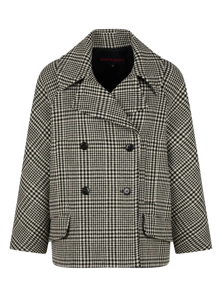 Martin Grant Wool-Blend A-Line Pea Jacket