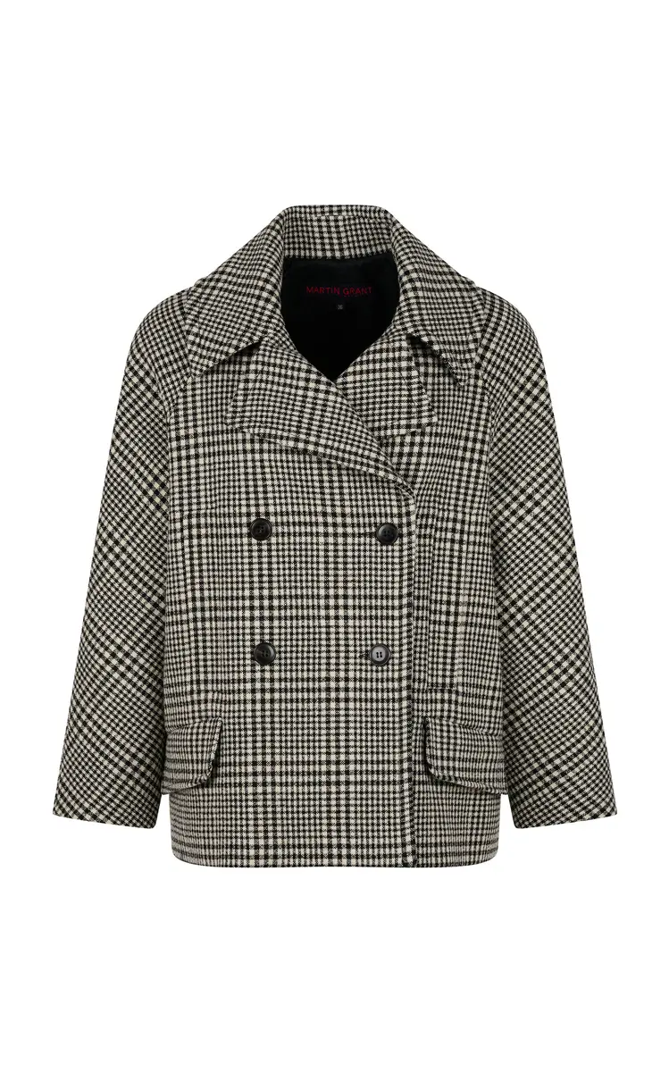 Martin Grant Wool-Blend A-Line Pea Jacket
