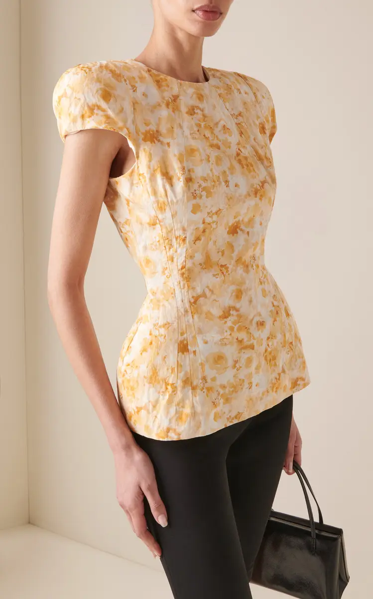 Magda Butrym Floral Cotton Peplum Top | Thumbnail 2 Magda Butrym Floral Cotton Peplum Top | Thumbnail 2