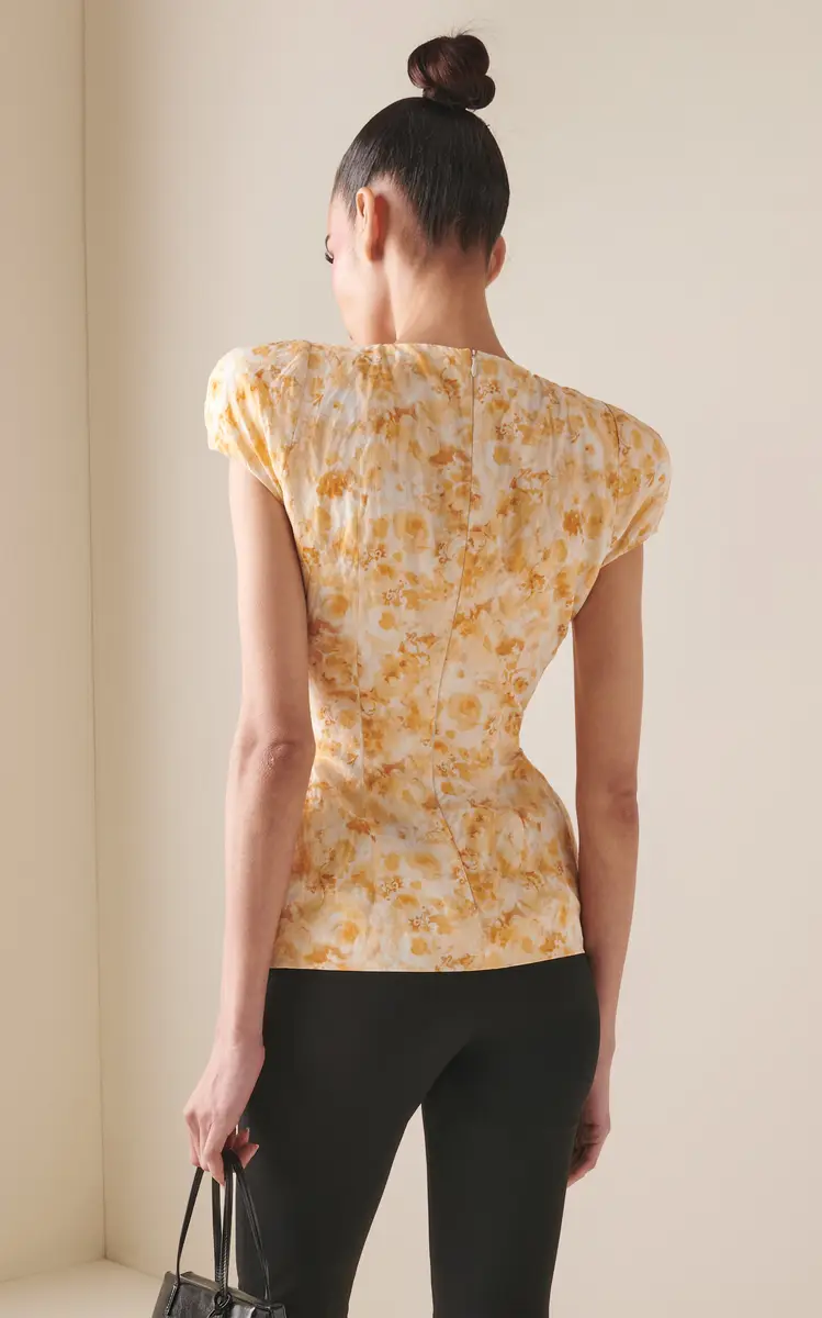 Magda Butrym Floral Cotton Peplum Top | Thumbnail 4 Magda Butrym Floral Cotton Peplum Top | Thumbnail 4