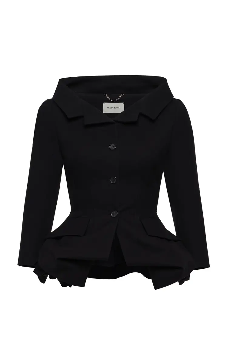 Portrait Neck Cotton Jacket