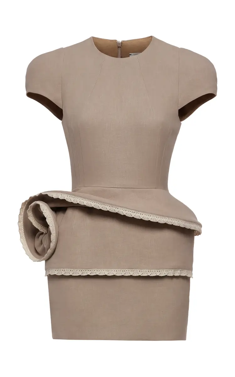 Magda Butrym Folded Detail Linen Mini Dress
