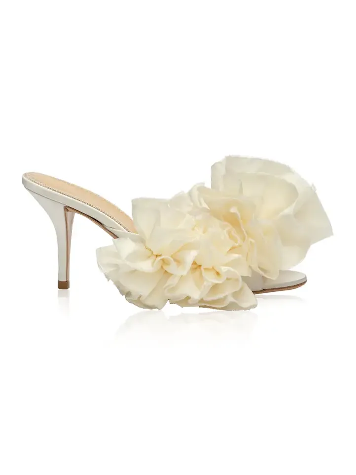 Flower-Detailed Satin Mules Flower-Detailed Satin Mules
