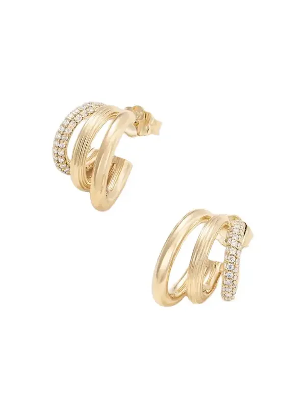 14-karat Gold Diamond Hoop Earrings