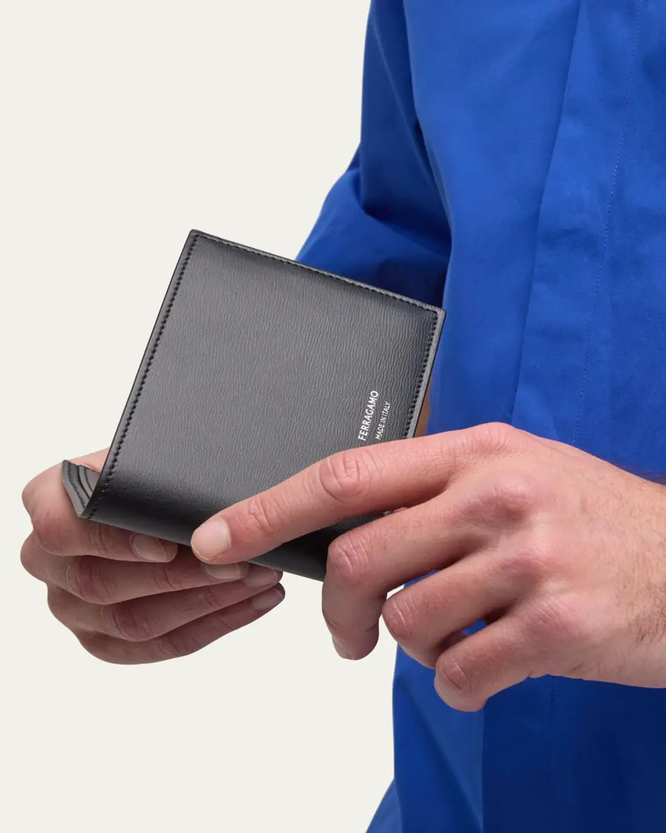 Ferragamo Men's Classic Leather Bifold Wallet | Thumbnail 3 Ferragamo Men's Classic Leather Bifold Wallet | Thumbnail 3