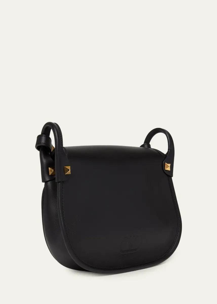Valentino Garavani Small Rockstud Leather Saddle Crossbody Bag | Thumbnail 3 Valentino Garavani Small Rockstud Leather Saddle Crossbody Bag | Thumbnail 3