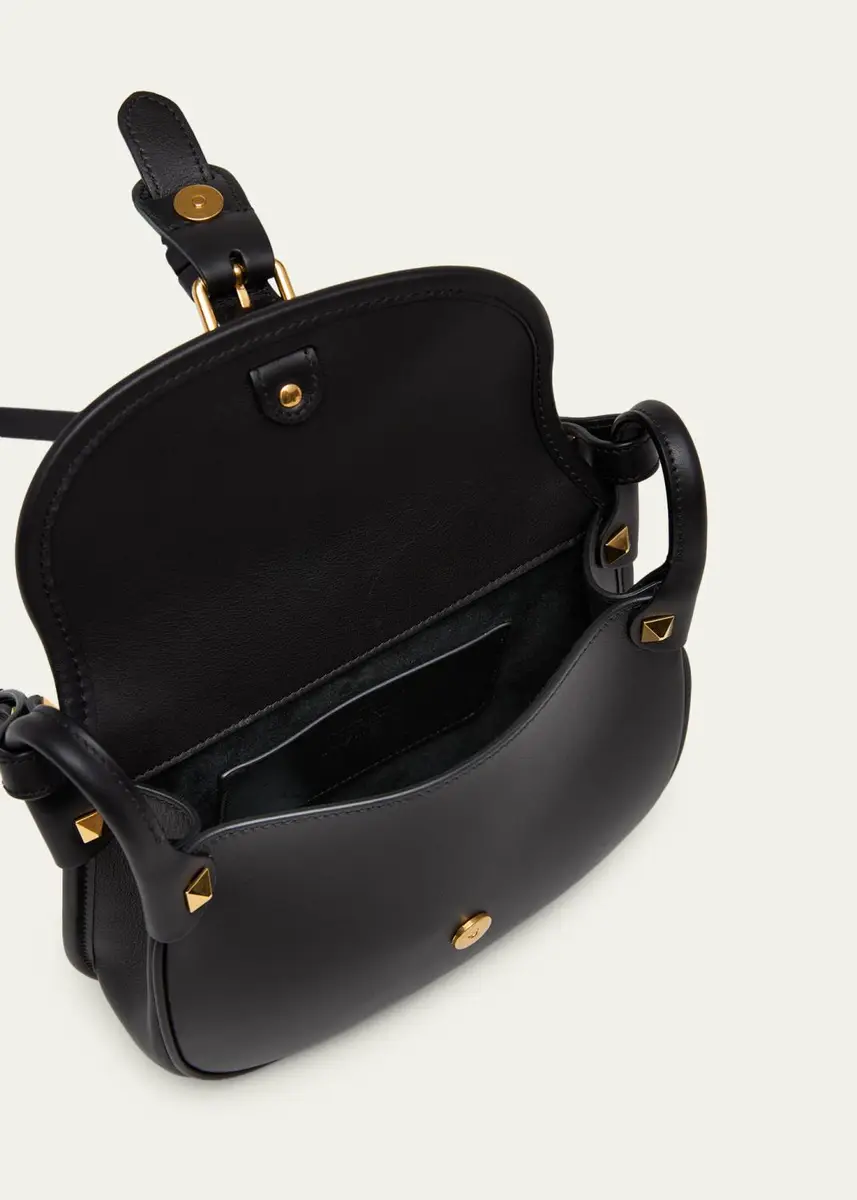 Valentino Garavani Small Rockstud Leather Saddle Crossbody Bag | Thumbnail 4 Valentino Garavani Small Rockstud Leather Saddle Crossbody Bag | Thumbnail 4