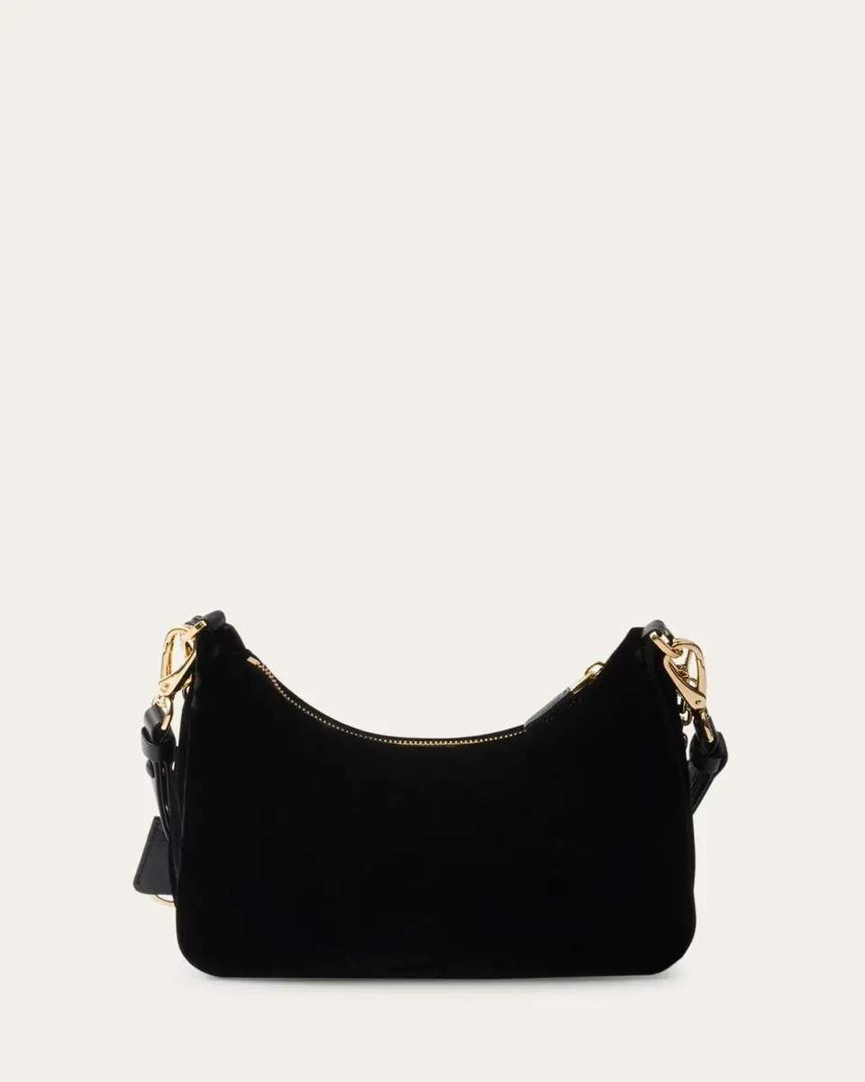 Prada Zip Velvet Shoulder Bag | Thumbnail 4 Prada Zip Velvet Shoulder Bag | Thumbnail 4