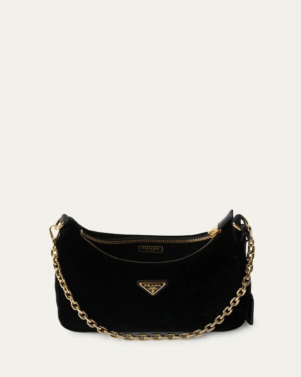 Prada Zip Velvet Shoulder Bag | Thumbnail 5 Prada Zip Velvet Shoulder Bag | Thumbnail 5