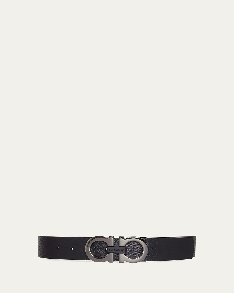 Ferragamo Moufflon Adjustable & Reversible Double-Gancini Buckle Leather Belt | Thumbnail 11