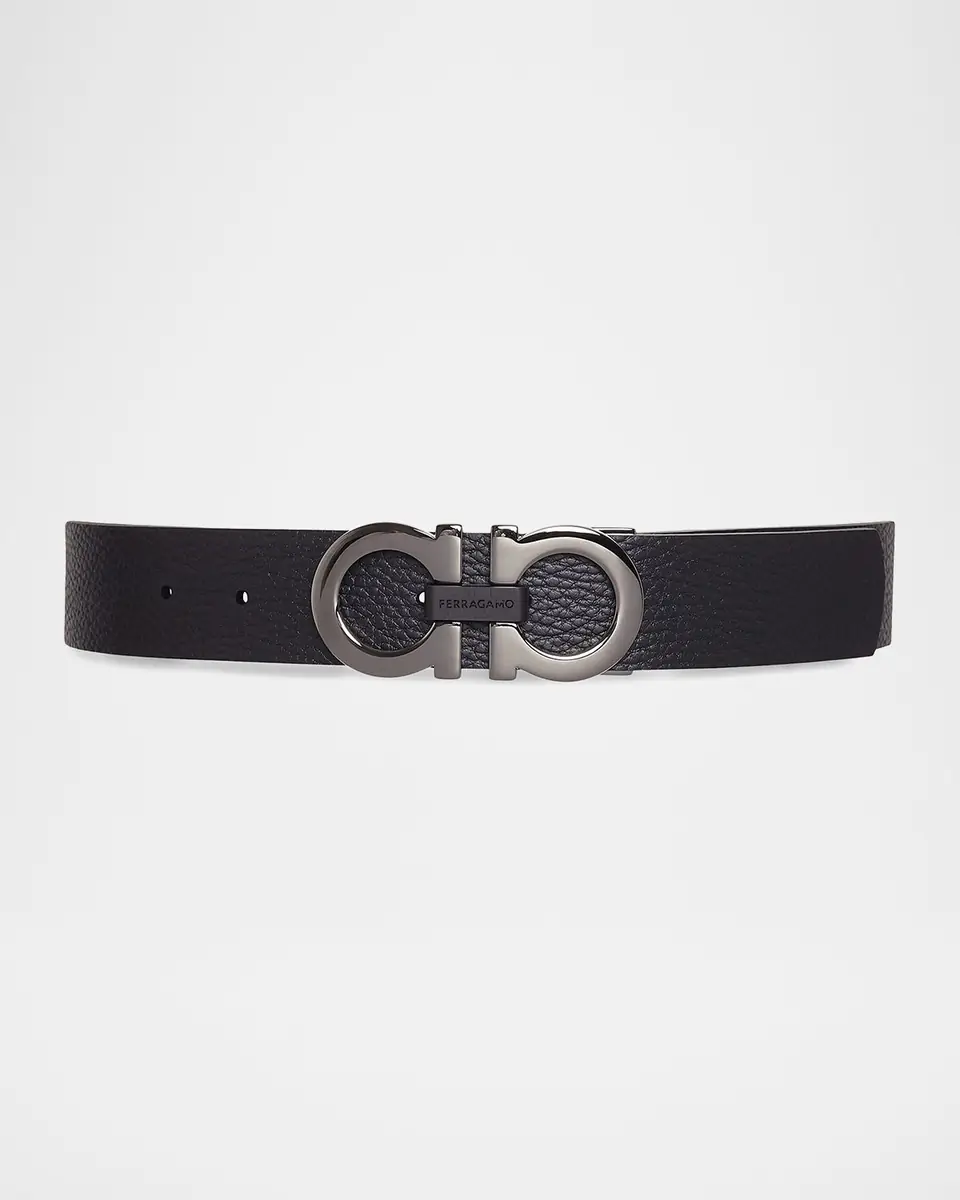 Ferragamo Moufflon Adjustable & Reversible Double-Gancini Buckle Leather Belt | Thumbnail 5