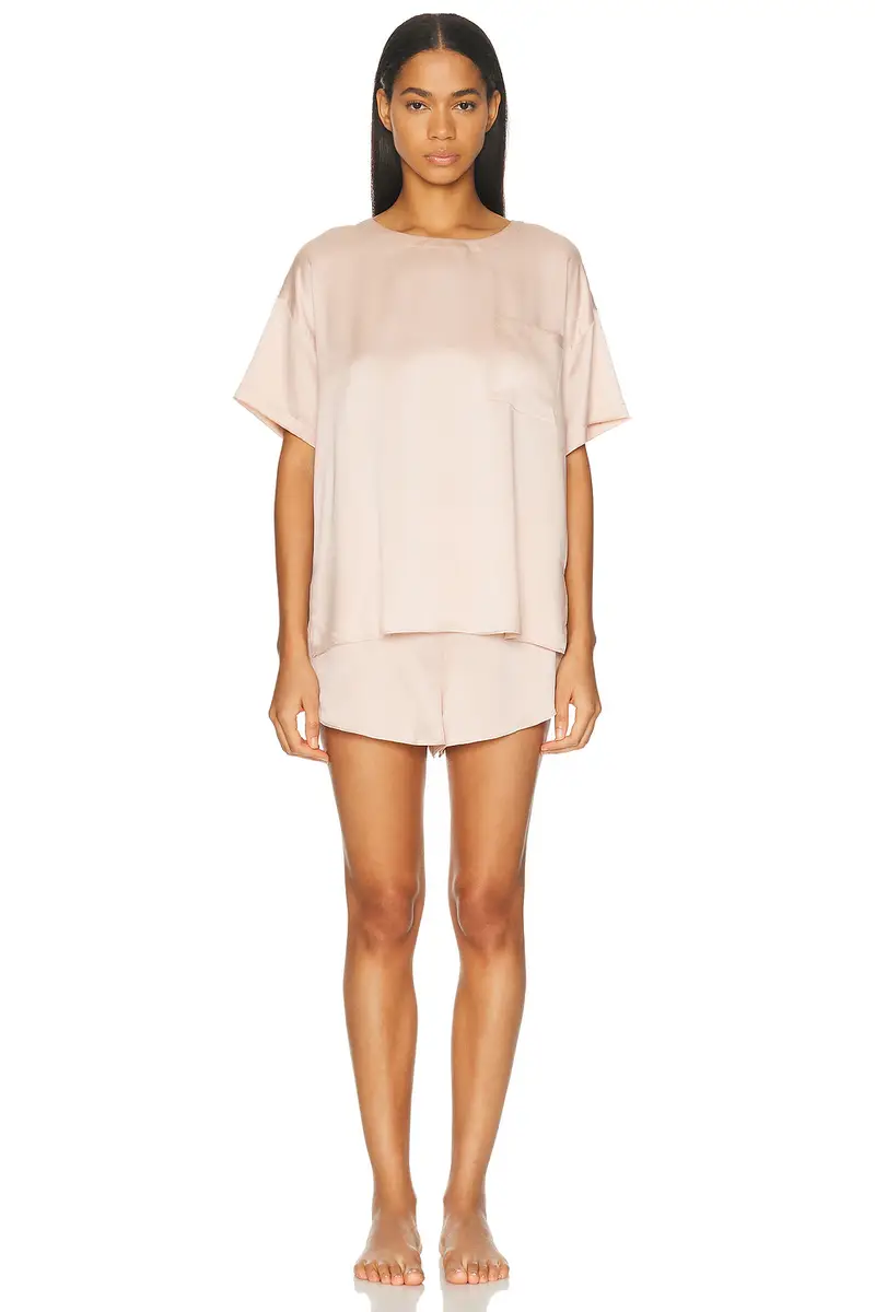 Lunya Washable Silk Tee Short Pajama Set | Thumbnail 2