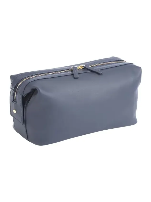 Monogrammed Large Leather Toiletry Bag, Personalized