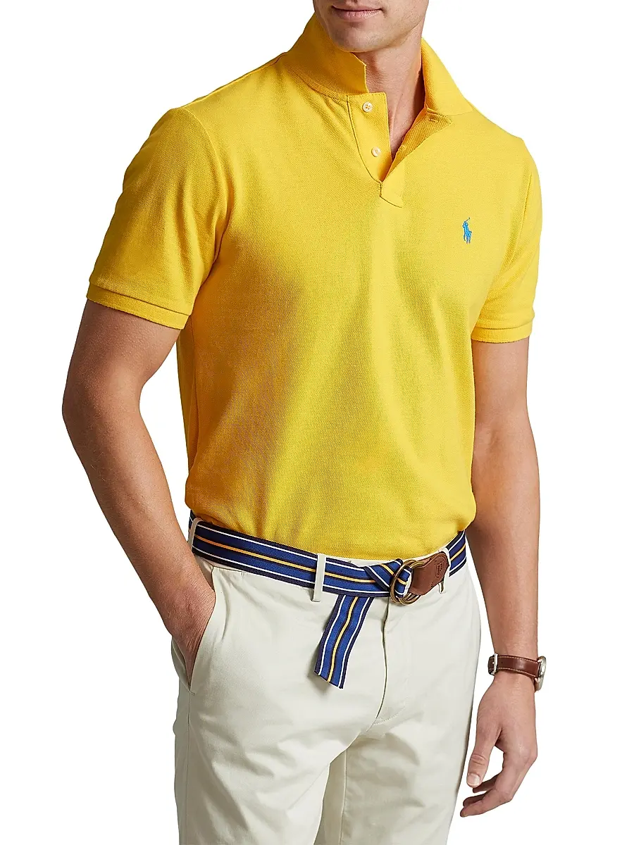 Polo Ralph Lauren Men's Cotton Mesh Slim-Fit Polo Shirt | Thumbnail 3 Polo Ralph Lauren Men's Cotton Mesh Slim-Fit Polo Shirt | Thumbnail 3