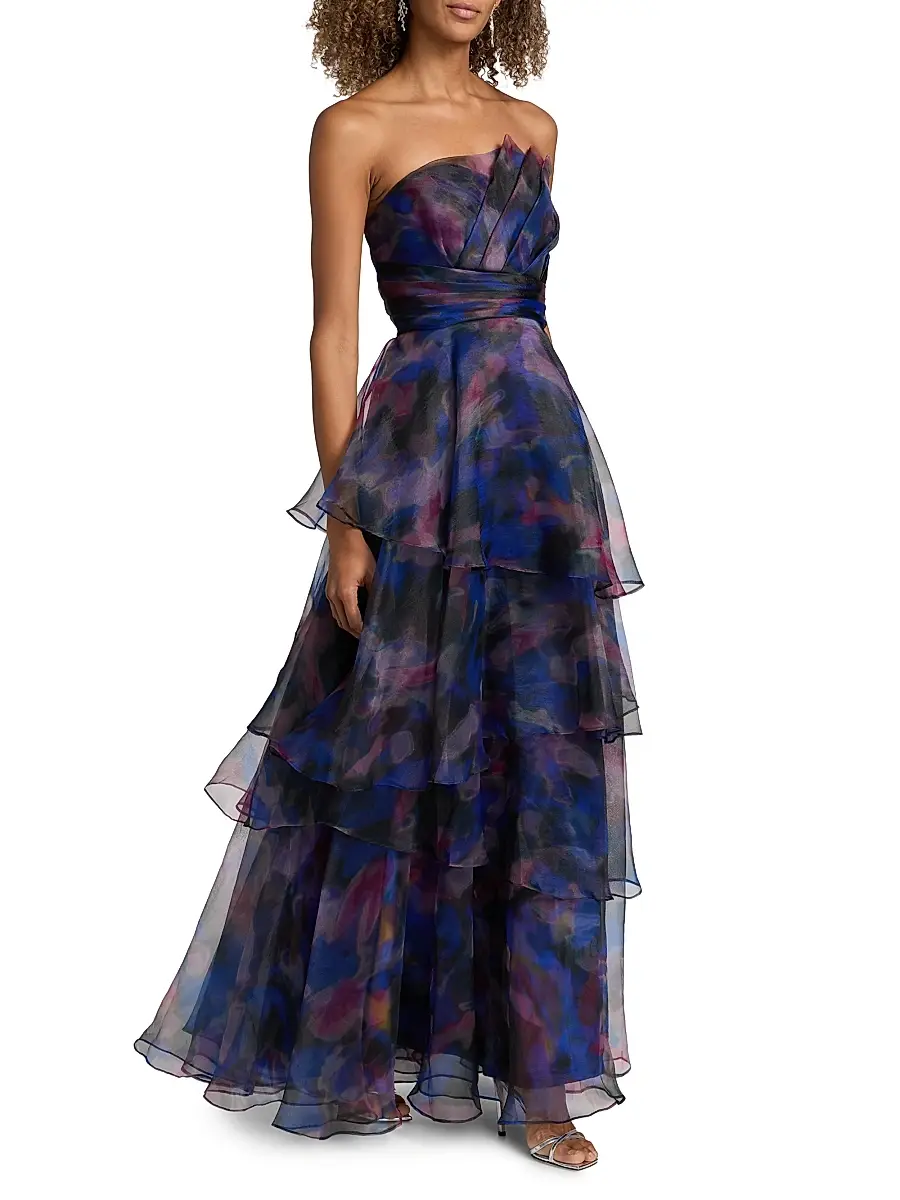 THEIA Women's Seona Pebble Organza Strapless Gown | Thumbnail 2 THEIA Women's Seona Pebble Organza Strapless Gown | Thumbnail 2