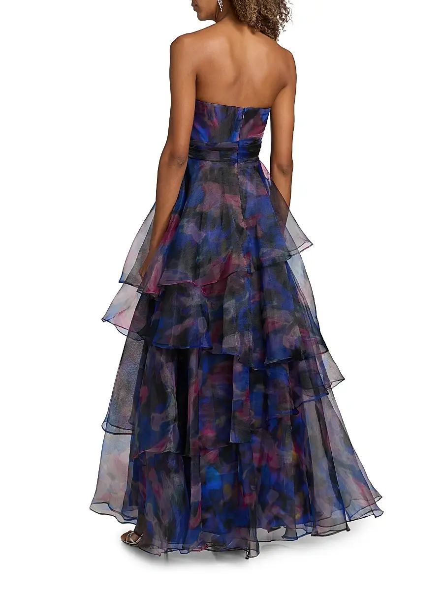 THEIA Women's Seona Pebble Organza Strapless Gown | Thumbnail 5 THEIA Women's Seona Pebble Organza Strapless Gown | Thumbnail 5