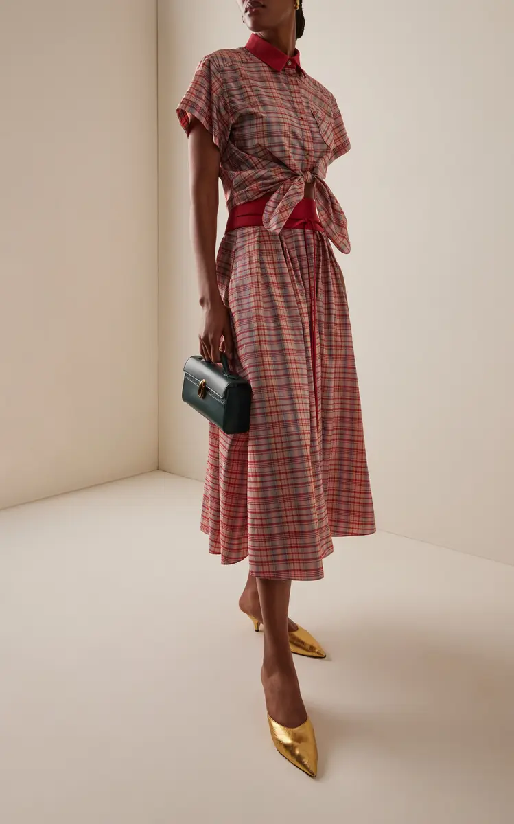 Rosie Assoulin Exclusive Pleated Plaid Silk-Blend Full Midi Skirt | Thumbnail 2 Rosie Assoulin Exclusive Pleated Plaid Silk-Blend Full Midi Skirt | Thumbnail 2