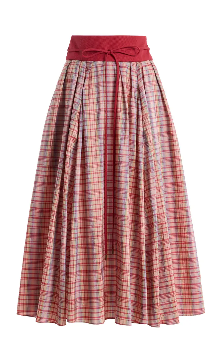 Rosie Assoulin Exclusive Pleated Plaid Silk-Blend Full Midi Skirt | Thumbnail 7 Rosie Assoulin Exclusive Pleated Plaid Silk-Blend Full Midi Skirt | Thumbnail 7