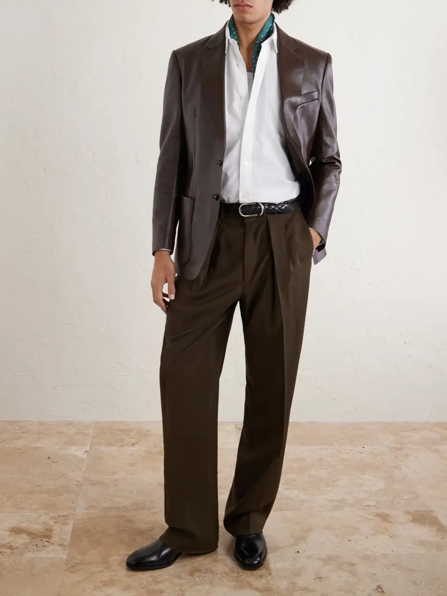 Tom Ford Pleated Wool Wide-Leg Trousers - Men | Thumbnail 2 Tom Ford Pleated Wool Wide-Leg Trousers - Men | Thumbnail 2