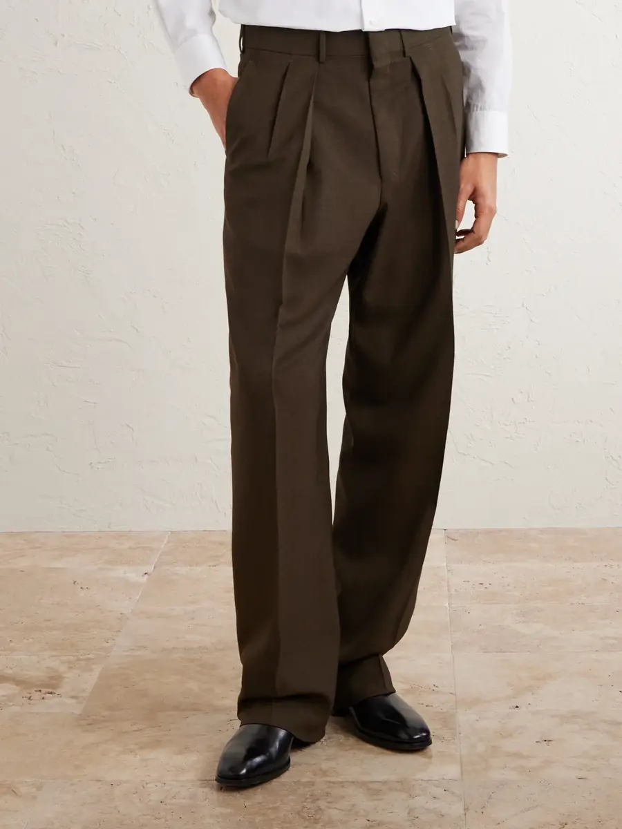 Tom Ford Pleated Wool Wide-Leg Trousers - Men | Thumbnail 3 Tom Ford Pleated Wool Wide-Leg Trousers - Men | Thumbnail 3