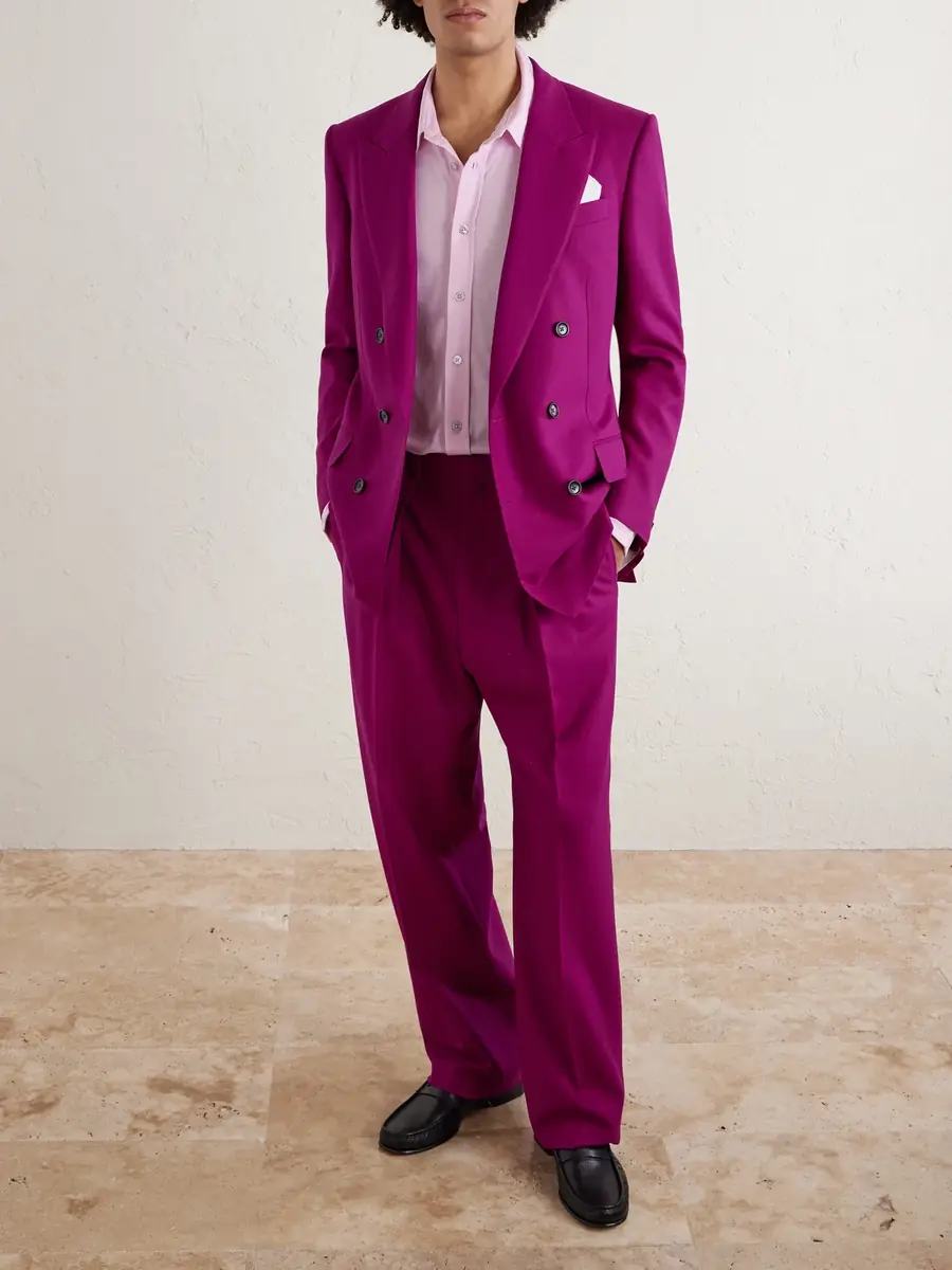 Tom Ford Slim-Fit Double-Breasted Wool-Twill Suit Jacket - Men | Thumbnail 2