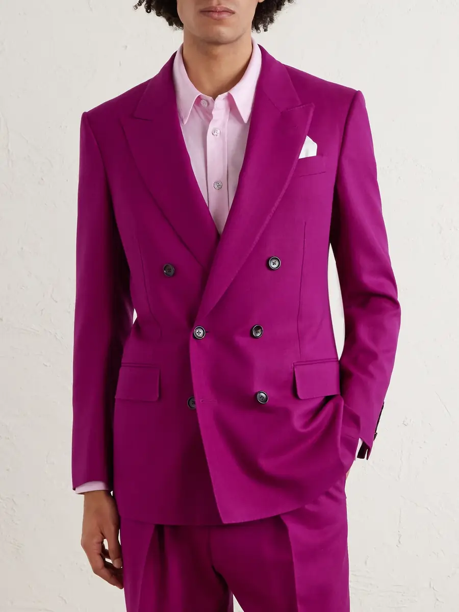 Tom Ford Slim-Fit Double-Breasted Wool-Twill Suit Jacket - Men | Thumbnail 3