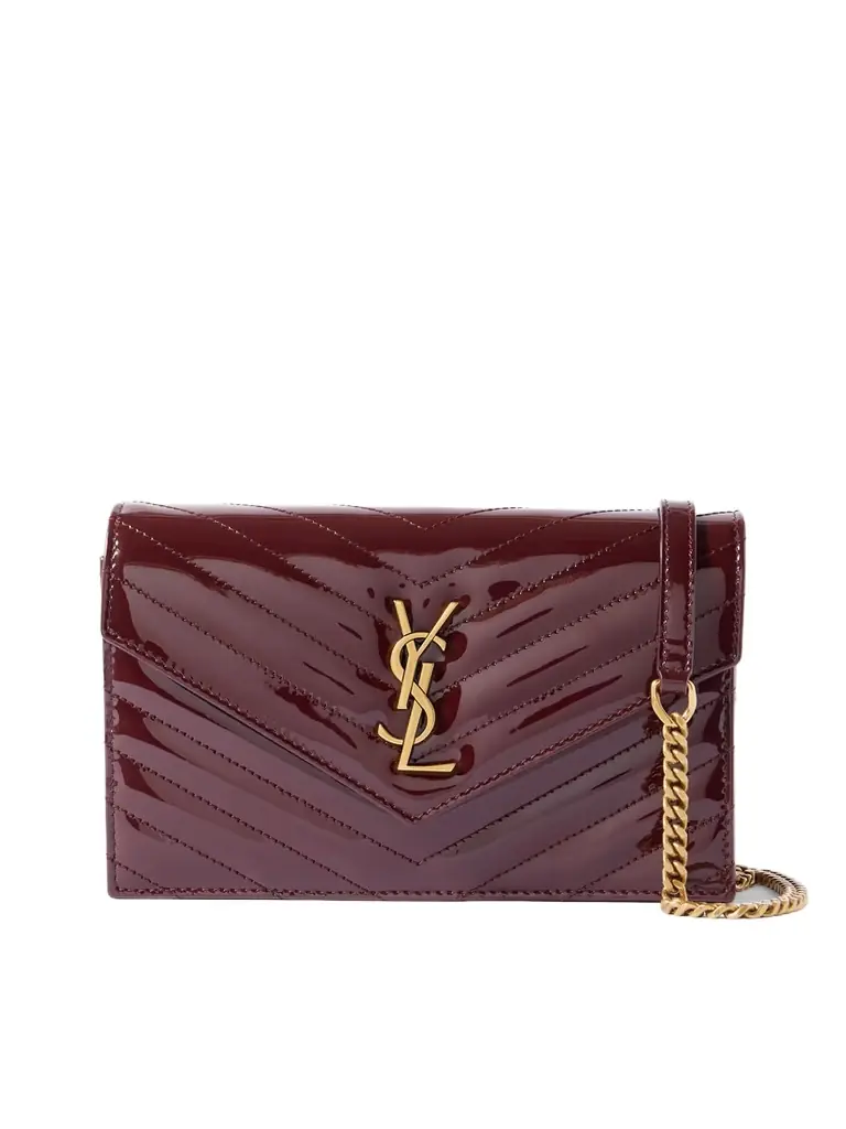 Saint Laurent Cassandre Envelope Matelassé Patent-leather Shoulder Bag | Image 1 Saint Laurent Cassandre Envelope Matelassé Patent-leather Shoulder Bag | Image 1