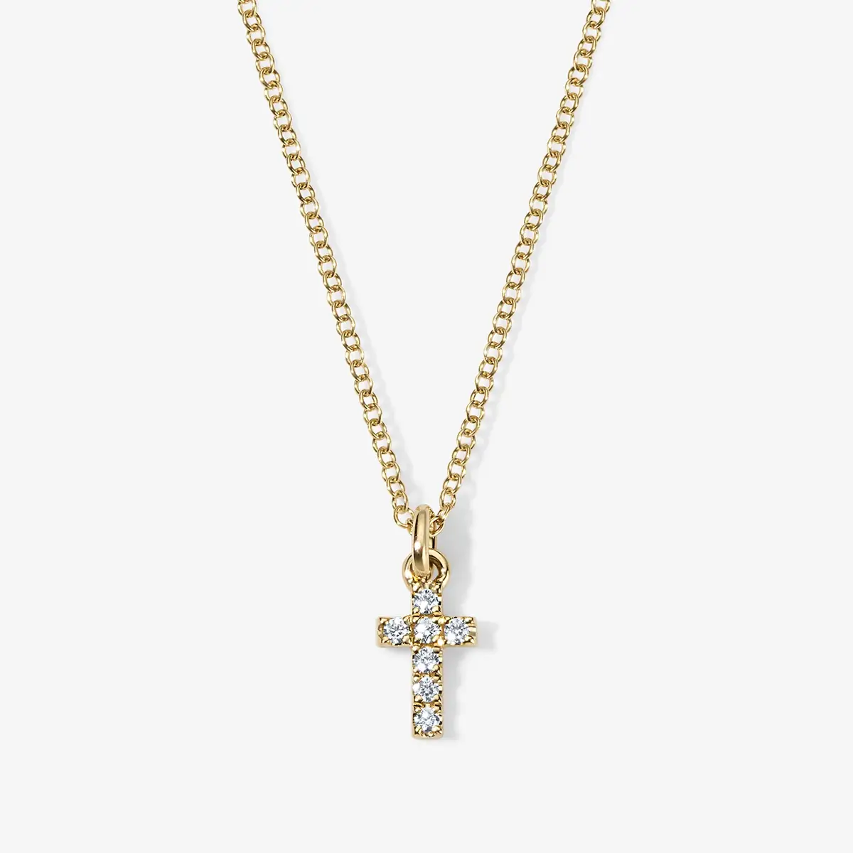 Stephanie Gottlieb Mini Token Pave Cross Necklace | Image 1 Stephanie Gottlieb Mini Token Pave Cross Necklace | Image 1