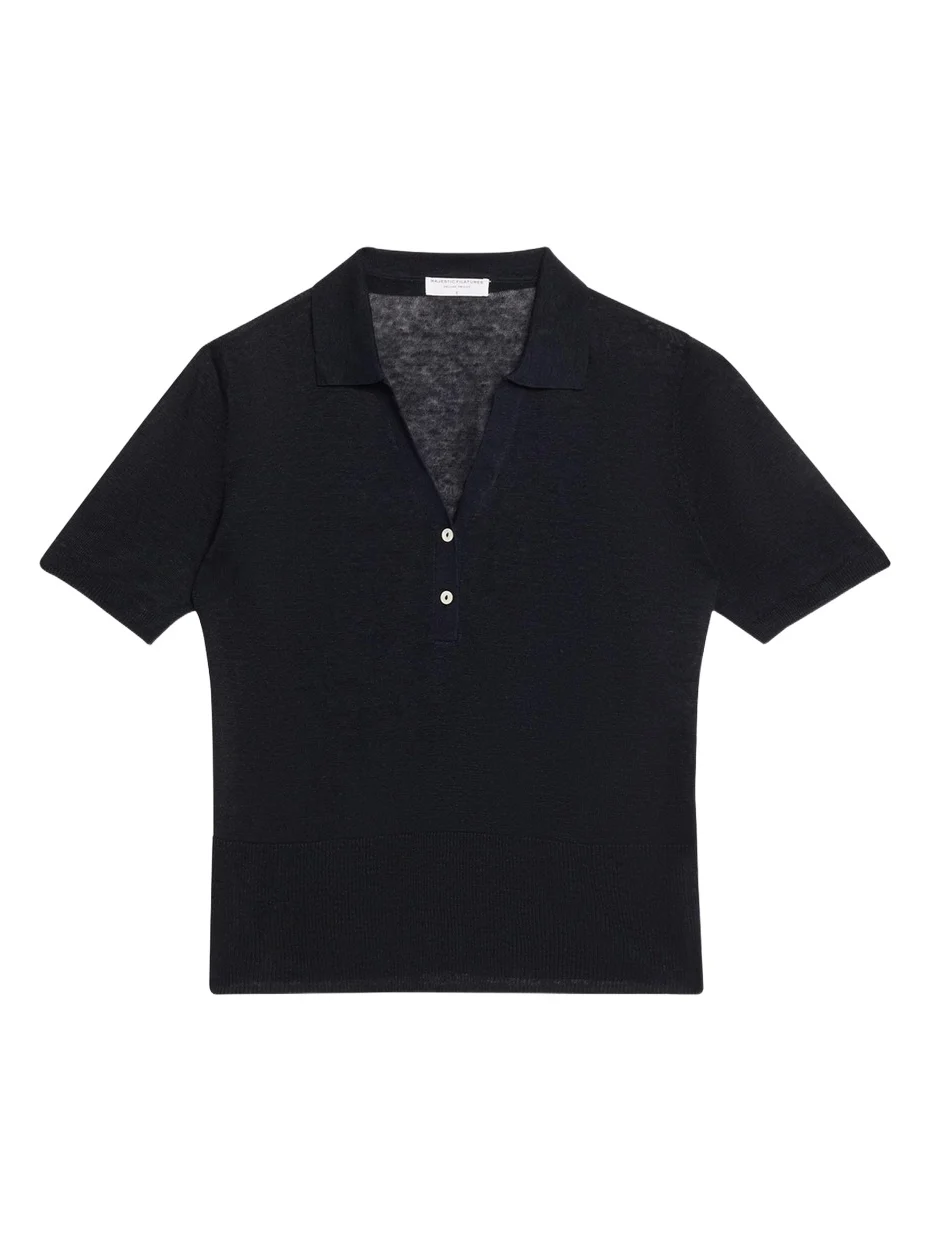 Semi-Sheer Knit Polo Shirt Semi-Sheer Knit Polo Shirt