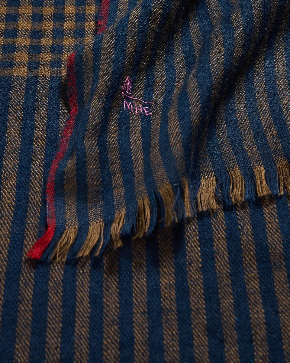 Anderson & Sheppard Men's Mini-Check Cashmere Scarf | Thumbnail 7 Anderson & Sheppard Men's Mini-Check Cashmere Scarf | Thumbnail 7