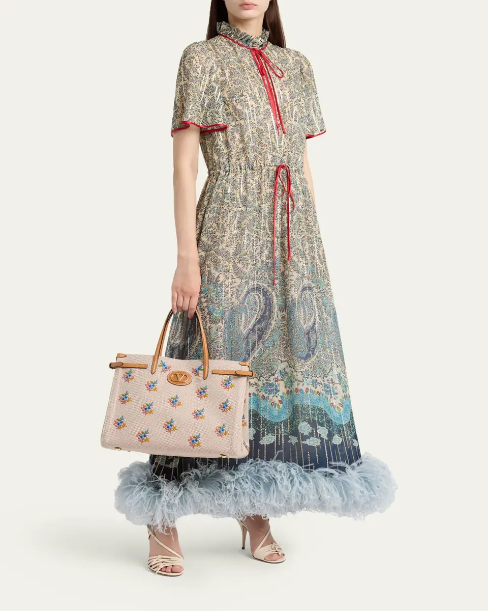 Valentino Garavani Floral-Embroidered Canvas Tote Bag | Thumbnail 5
