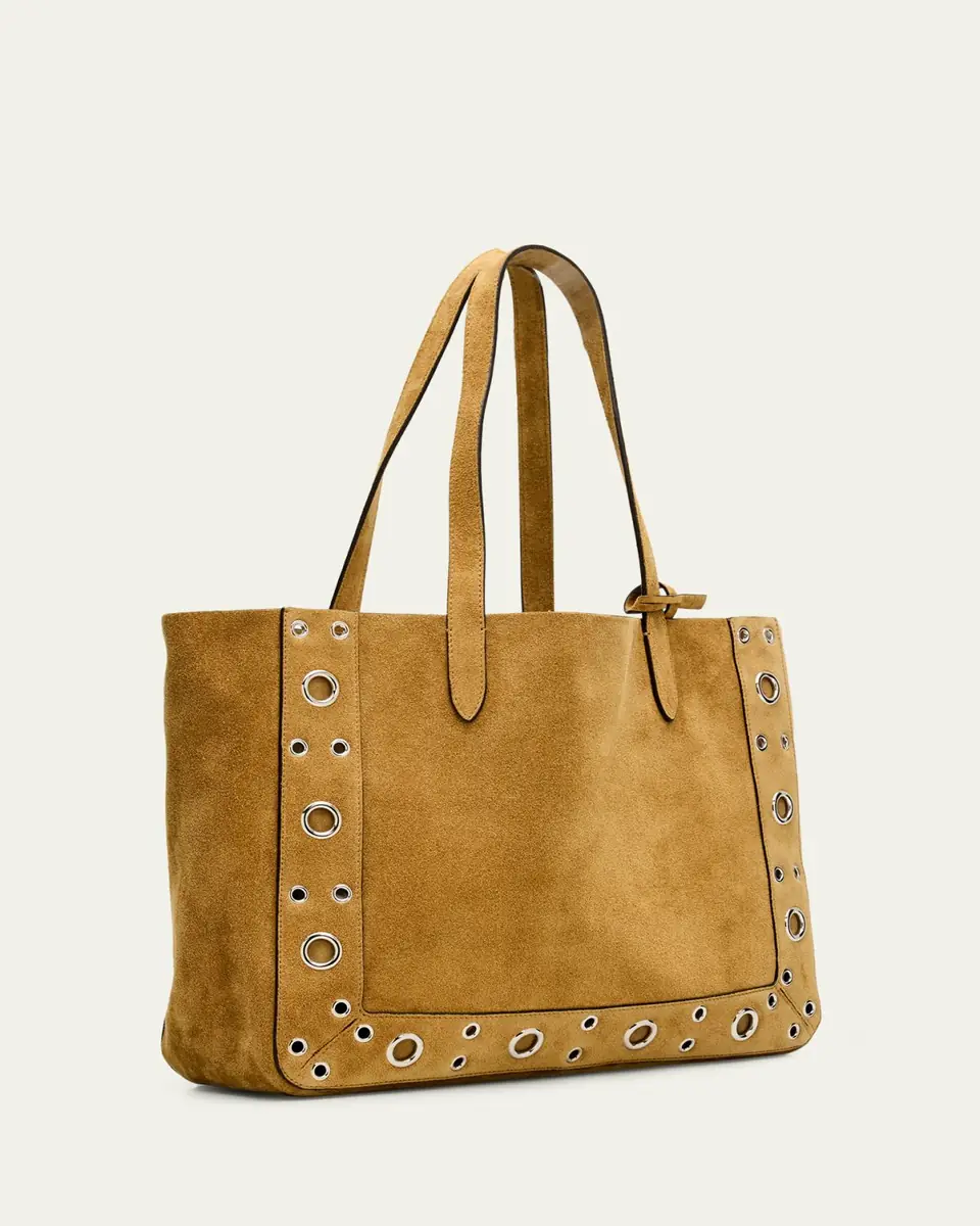 Valentino Garavani Men's Nellcote Large Studded Suede Tote Bag | Thumbnail 3 Valentino Garavani Men's Nellcote Large Studded Suede Tote Bag | Thumbnail 3