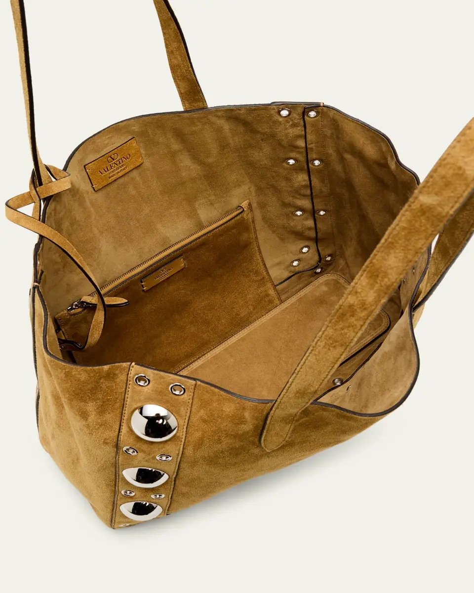 Valentino Garavani Men's Nellcote Large Studded Suede Tote Bag | Thumbnail 4 Valentino Garavani Men's Nellcote Large Studded Suede Tote Bag | Thumbnail 4