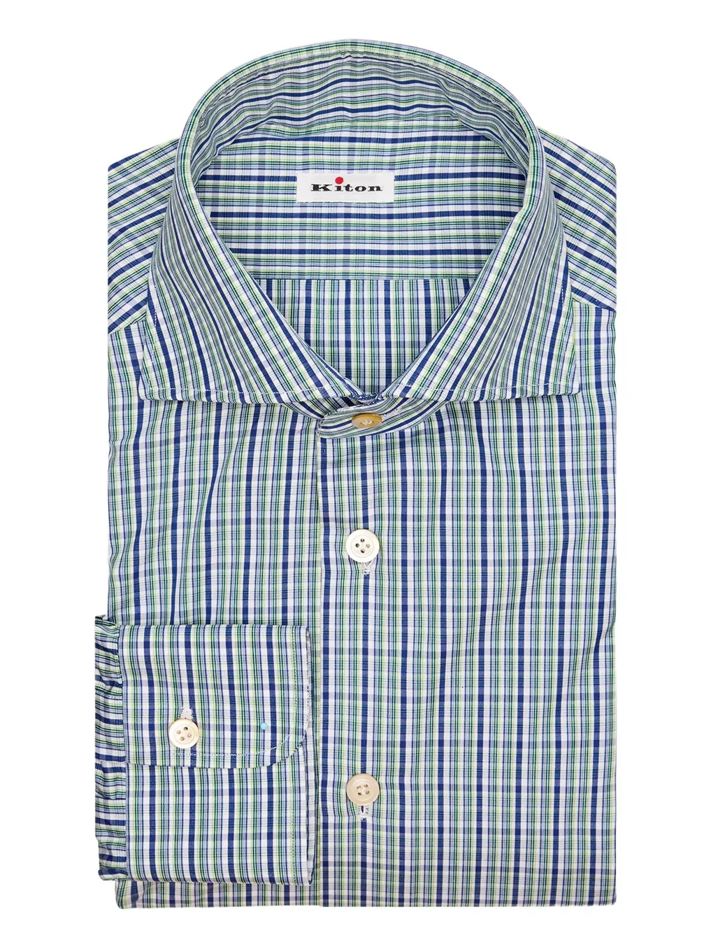 Men's Graph Check Cotton Spread Collar Dress Shirt