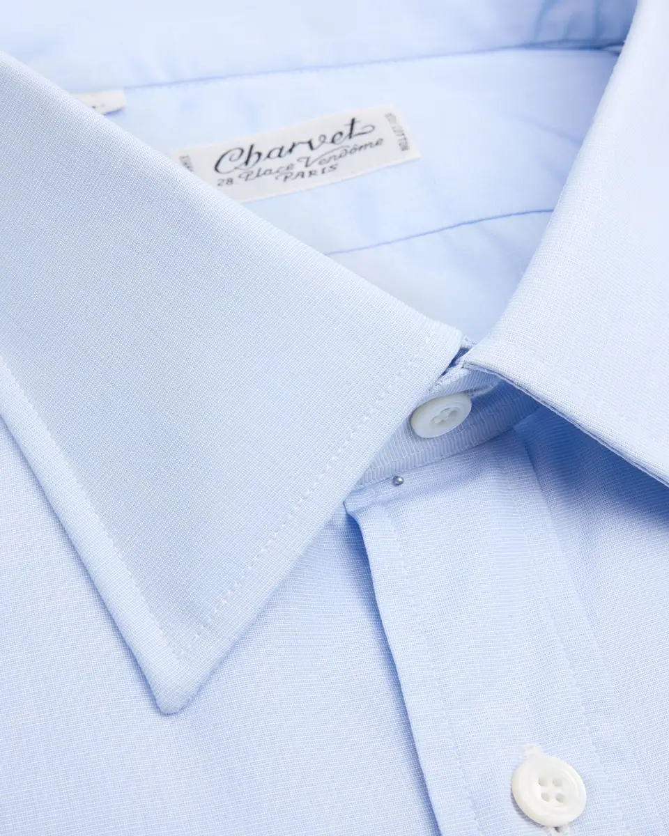 Charvet Men's Point Collar Cotton Dress Shirt | Thumbnail 2