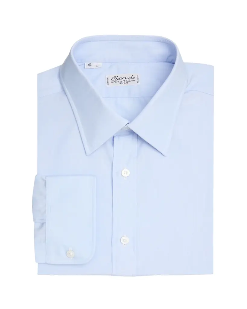 Charvet Men's Point Collar Cotton Dress Shirt | Image 1 Charvet Men's Point Collar Cotton Dress Shirt | Image 1