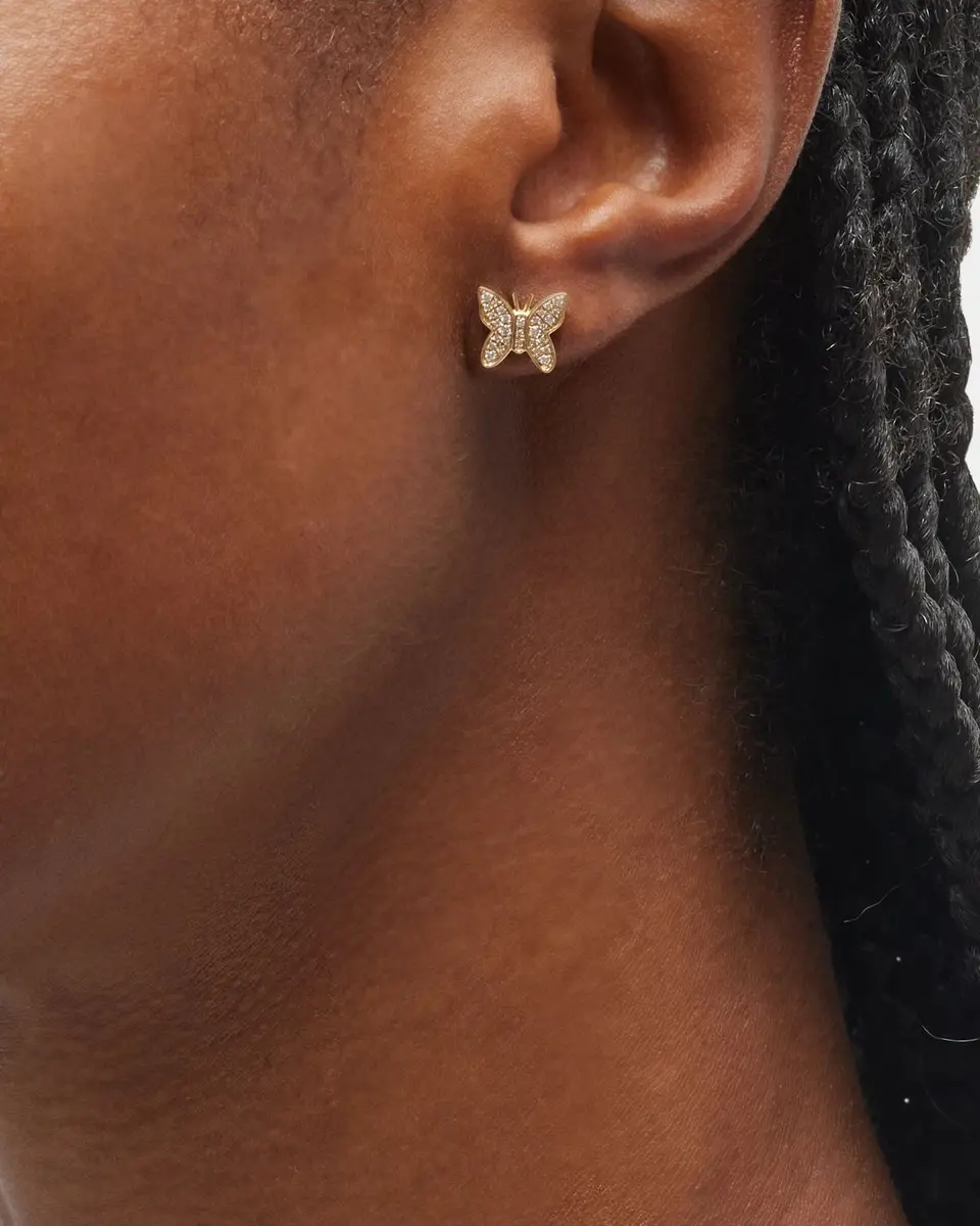 Sydney Evan 14k Diamond Butterfly Single Stud Earring | Image 1 Sydney Evan 14k Diamond Butterfly Single Stud Earring | Image 1
