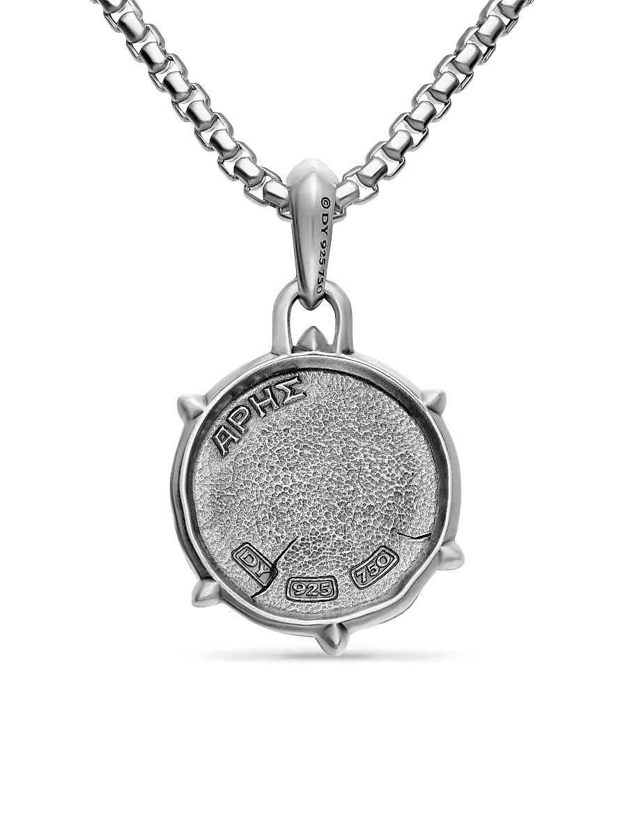 David Yurman Men's Ares Amulet in Sterling Silver with 18K Yellow Gold, 26.4MM - Silver | Thumbnail 3 David Yurman Men's Ares Amulet in Sterling Silver with 18K Yellow Gold, 26.4MM - Silver | Thumbnail 3