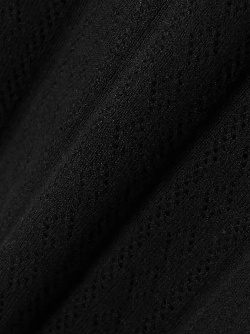 Lisa Yang Nika Pointelle-knit Cotton And Cashmere-blend Sweater - Black | Thumbnail 4 Lisa Yang Nika Pointelle-knit Cotton And Cashmere-blend Sweater - Black | Thumbnail 4