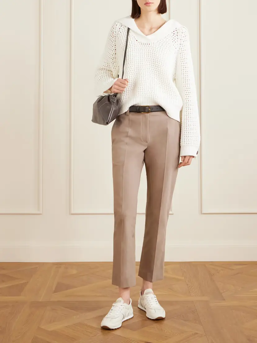 Brunello Cucinelli Cropped Stretch-cotton Slim-leg Pants | Thumbnail 2 Brunello Cucinelli Cropped Stretch-cotton Slim-leg Pants | Thumbnail 2