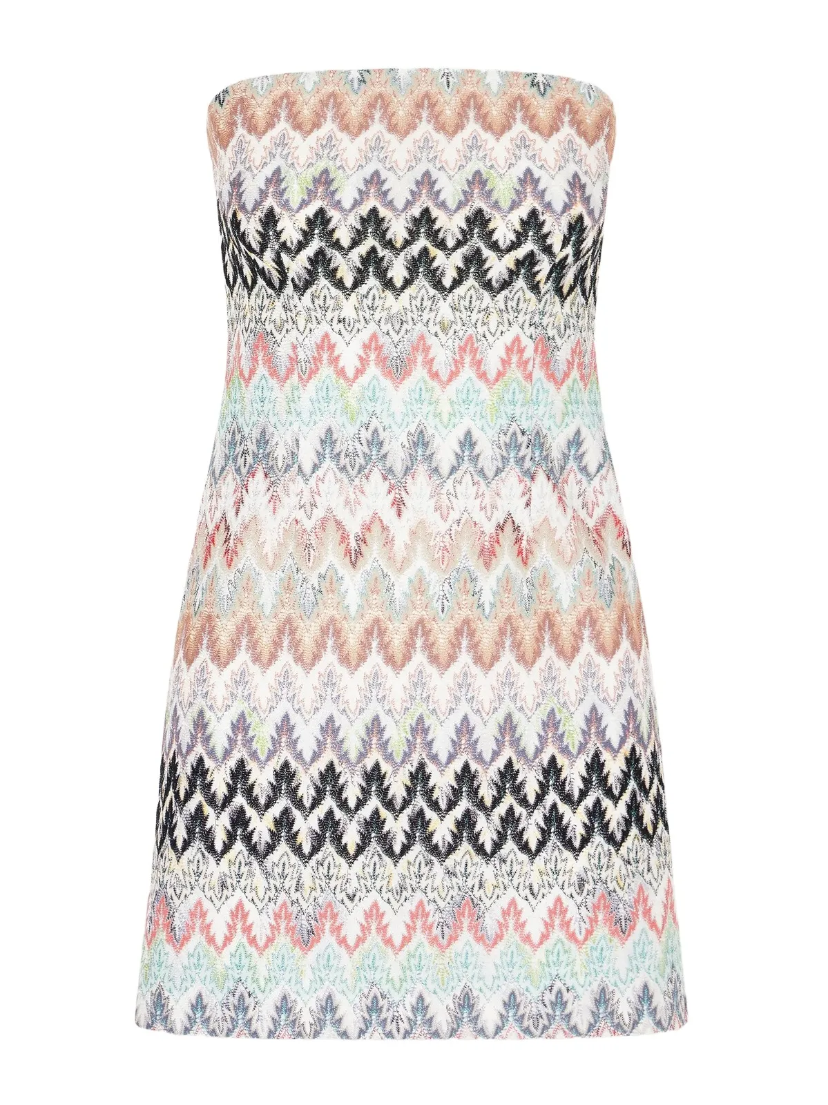 Striped Metallic Crochet-knit Mini Dress