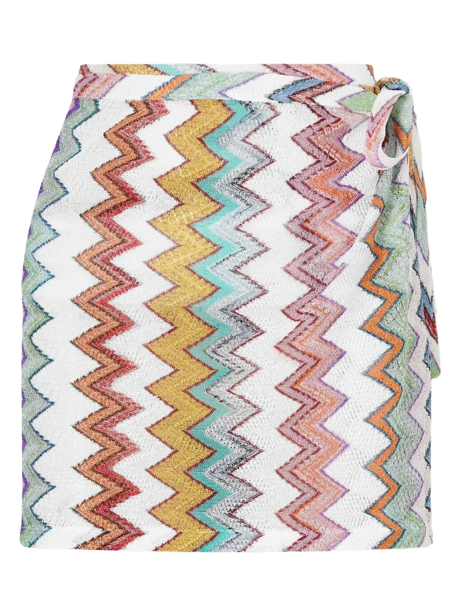 Striped Metallic Crochet-knit Mini Skirt Striped Metallic Crochet-knit Mini Skirt