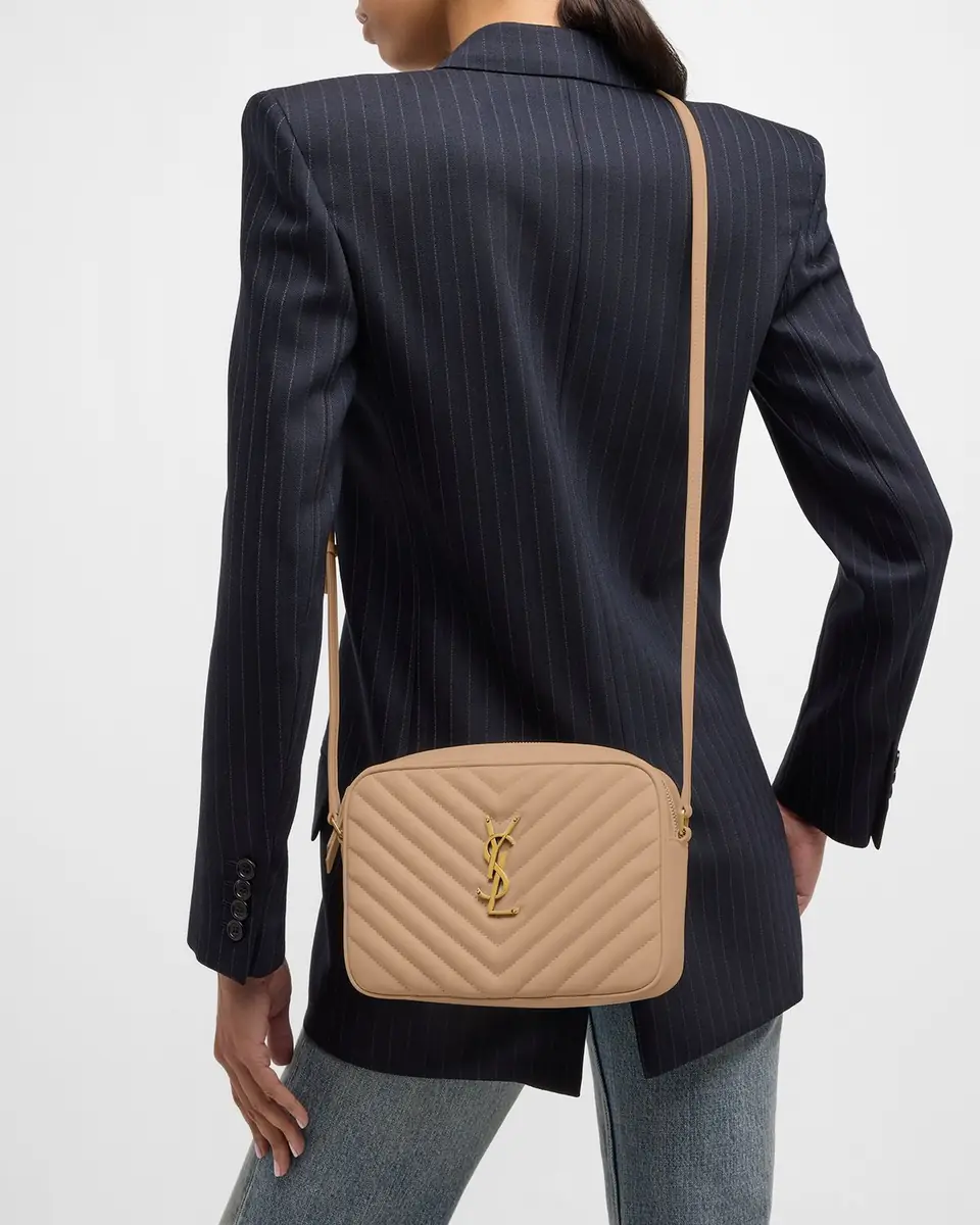 Saint Laurent Lou Medium YSL Camera Bag with Pocket in Quilted Leather | Thumbnail 12