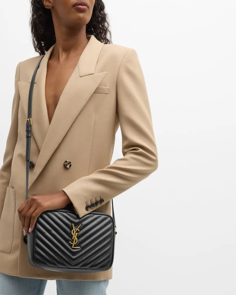 Saint Laurent Lou Medium YSL Camera Bag with Pocket in Quilted Leather | Thumbnail 3